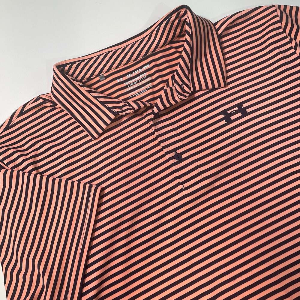 Under Armour The Playoff Polo Shirt Striped Loose Fit Men's 3XL